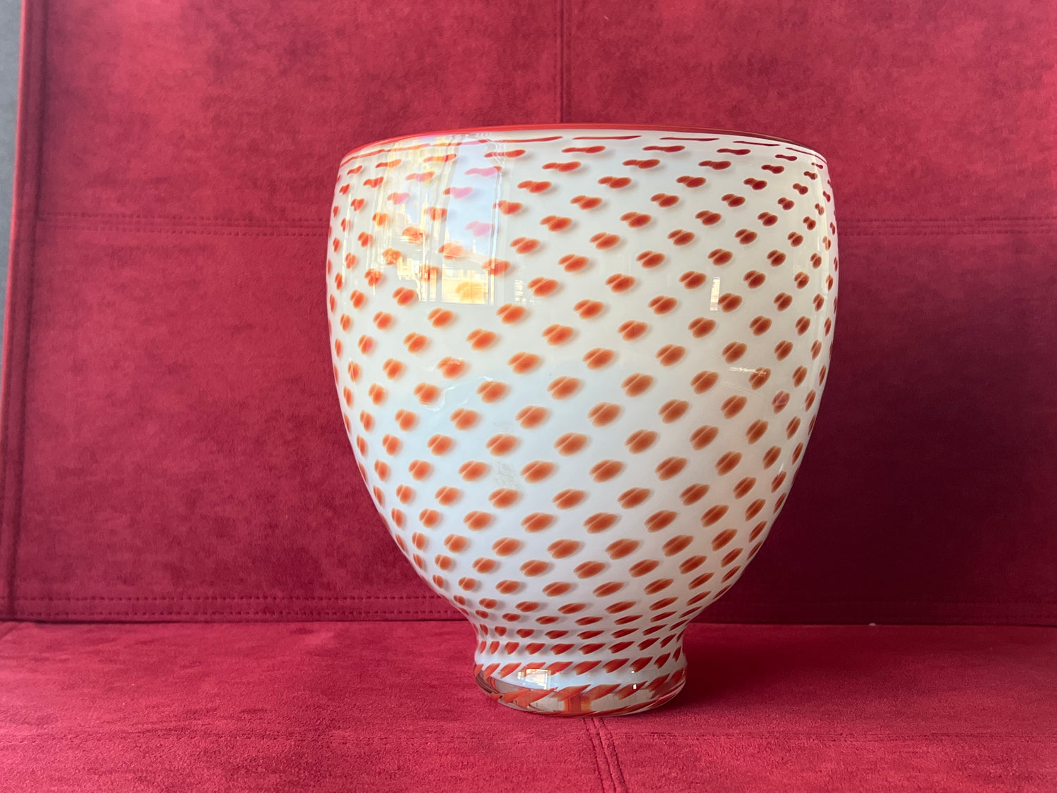 Dotted Red and Light Blue Vase