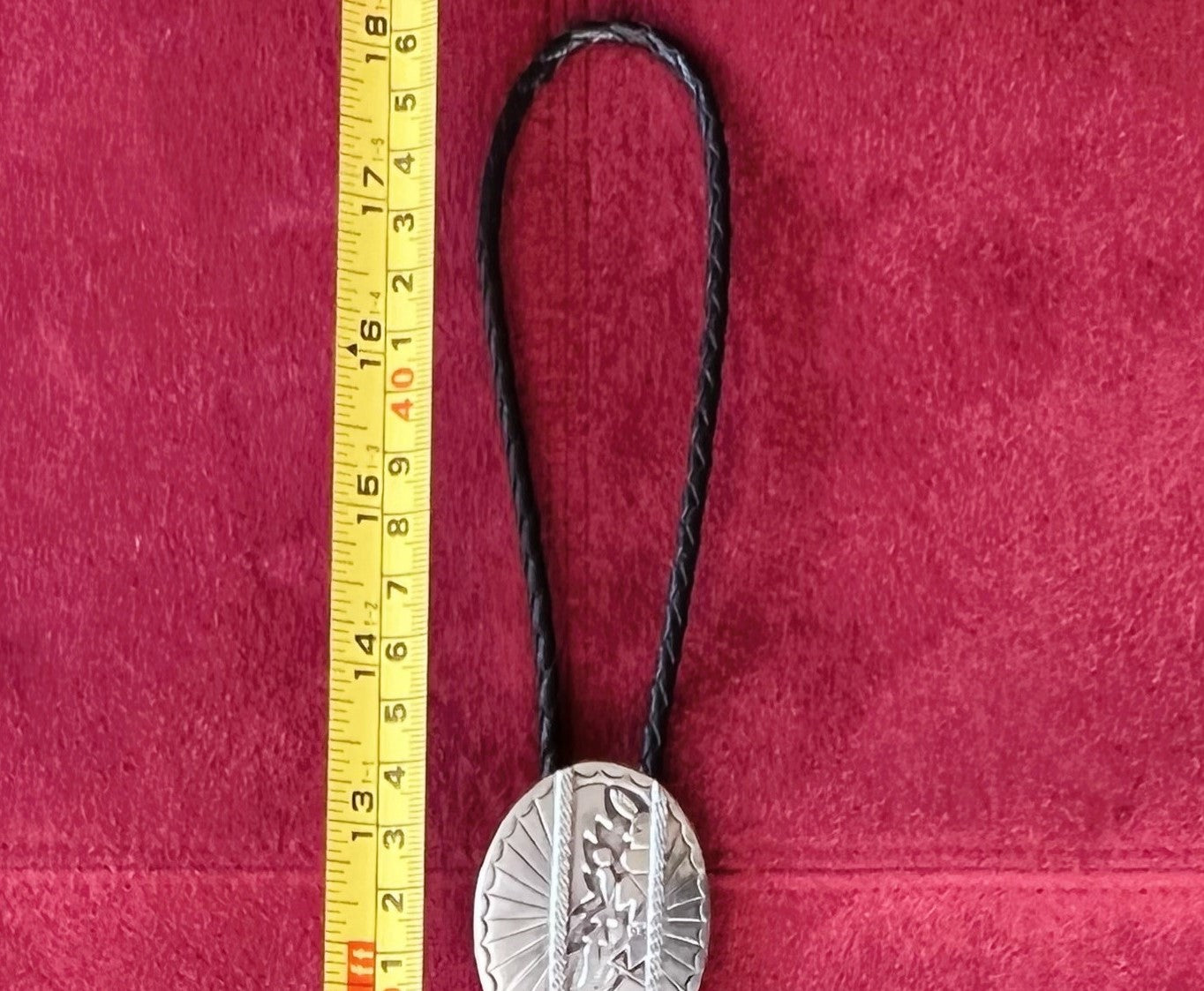 Rare Sterling Silver Vintage Navajo Bolo Tie - Signed by R. Wylie