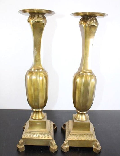 Antique Brass Candle Holders (Set of 2)