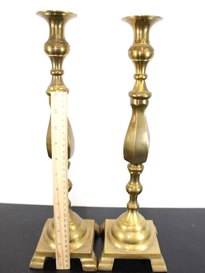 Victorian Brass Candle Sticks (17")