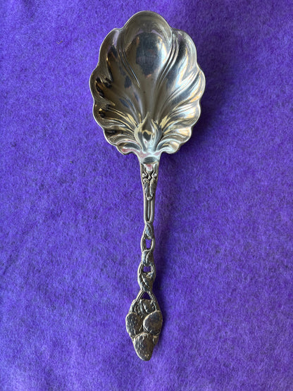 Sterling Serving Spoon - Strawberry Themed Handle