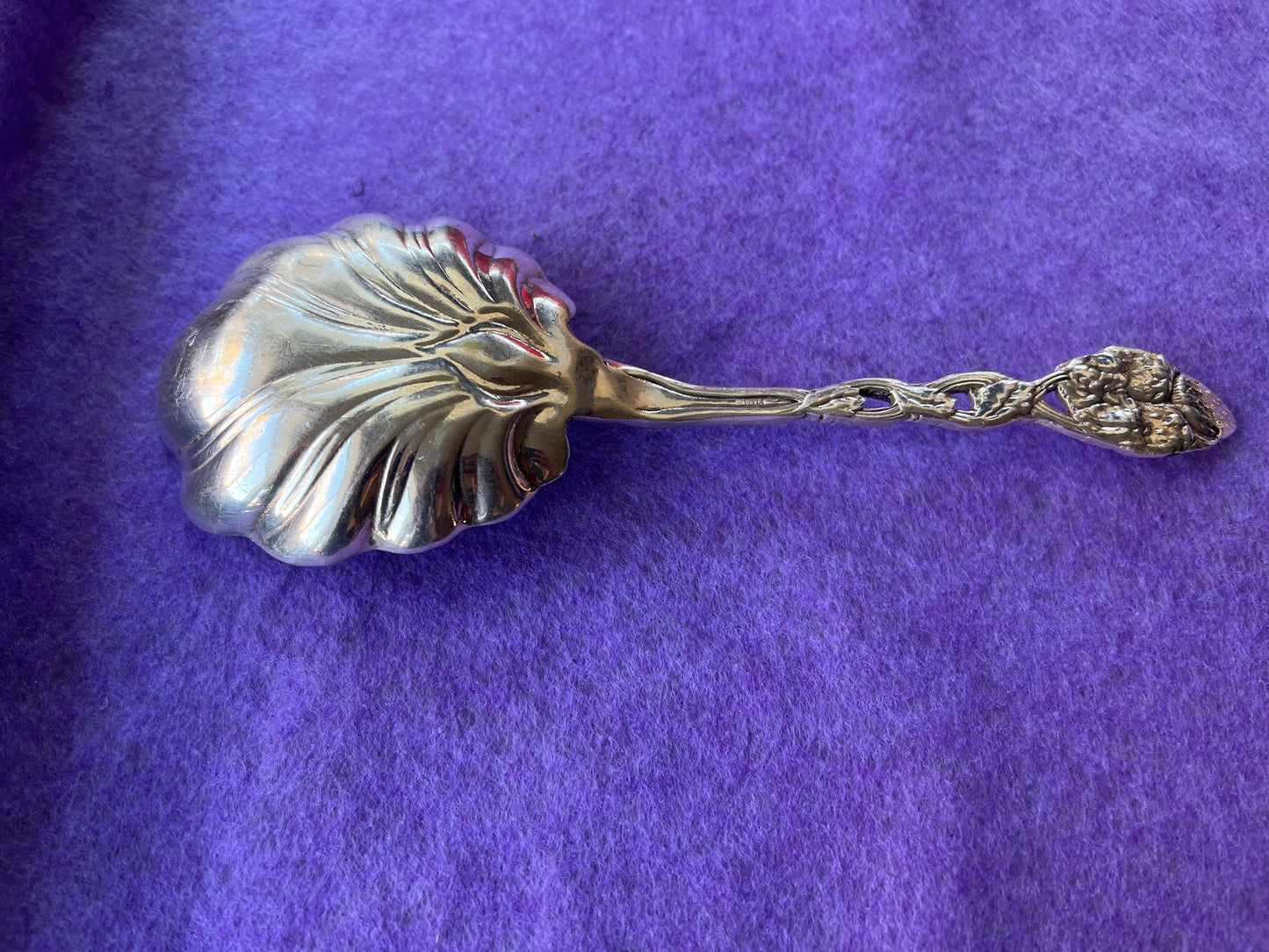 Sterling Serving Spoon - Strawberry Themed Handle