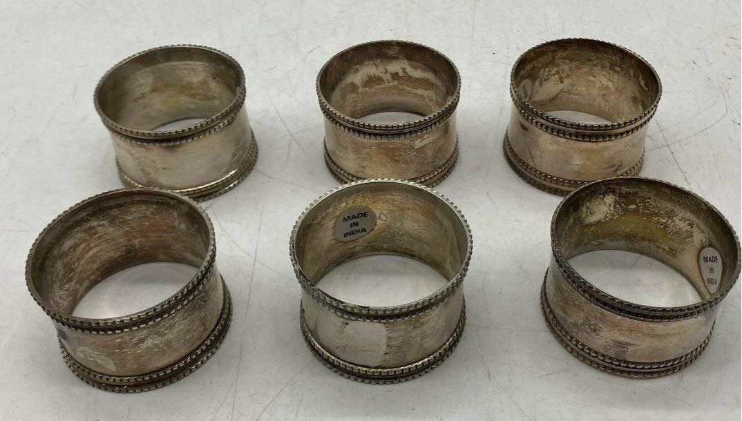 Antique Silver Napkin Rings (Set of 6)