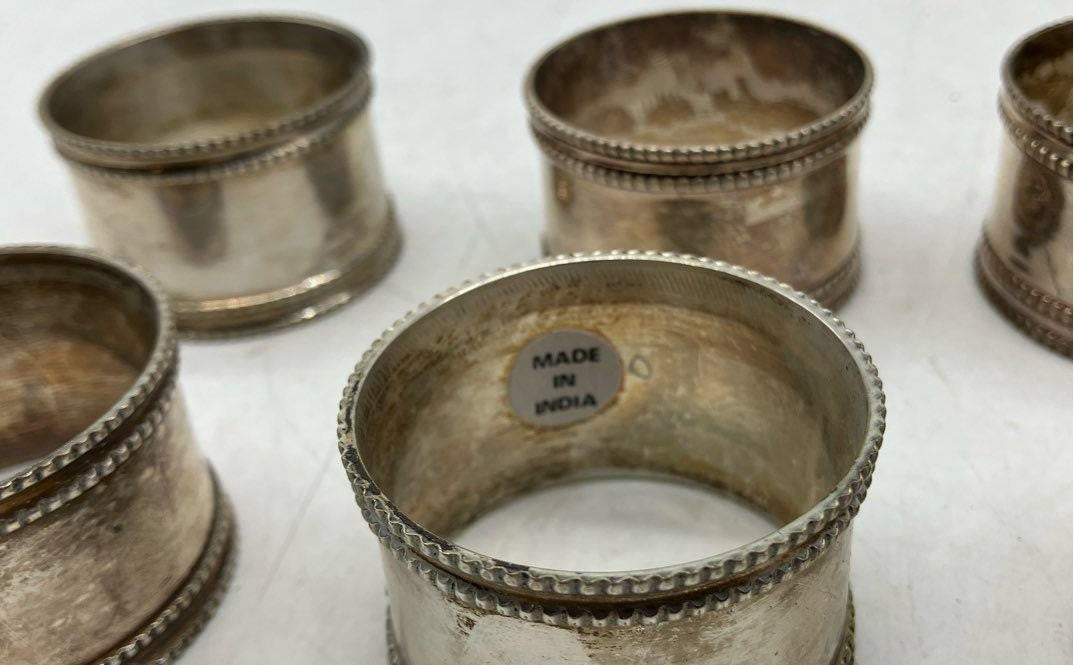 Antique Silver Napkin Rings (Set of 6)